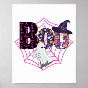 Poster Halloween d'octobre rose Boo