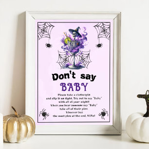 Poster Halloween "Don't Say Baby" jeu de Baby shower