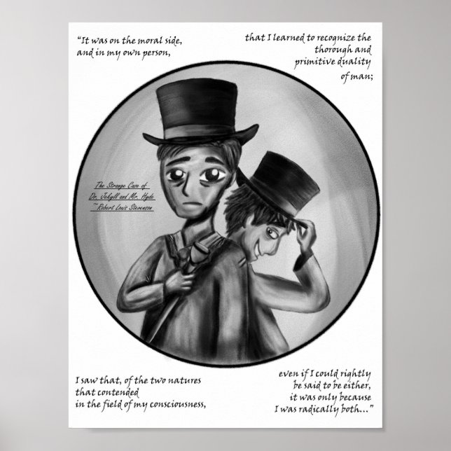 Poster Halloween Dr. Jekyll and Mr. Hyde Gothic Art Print (Devant)