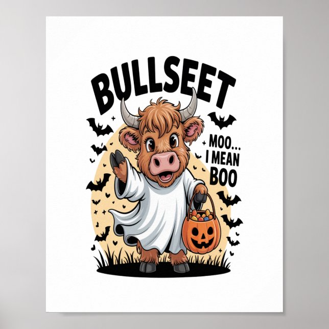 Poster Halloween drôle de vache (Devant)