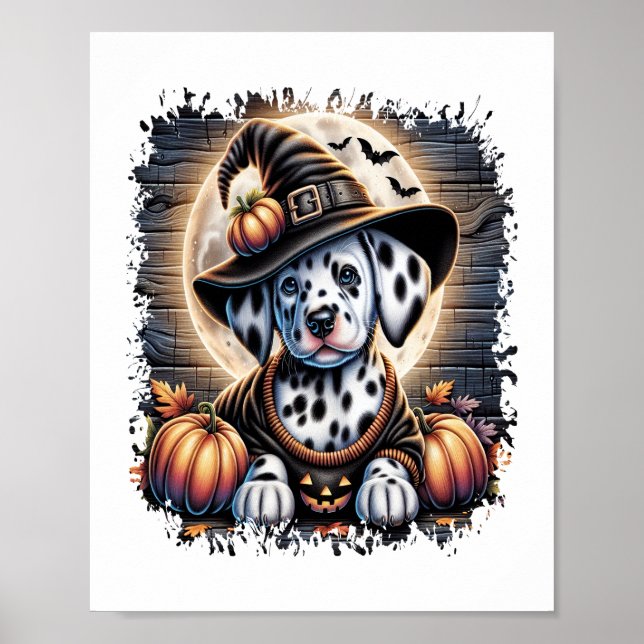 Poster Halloween du chien dalmate (Devant)