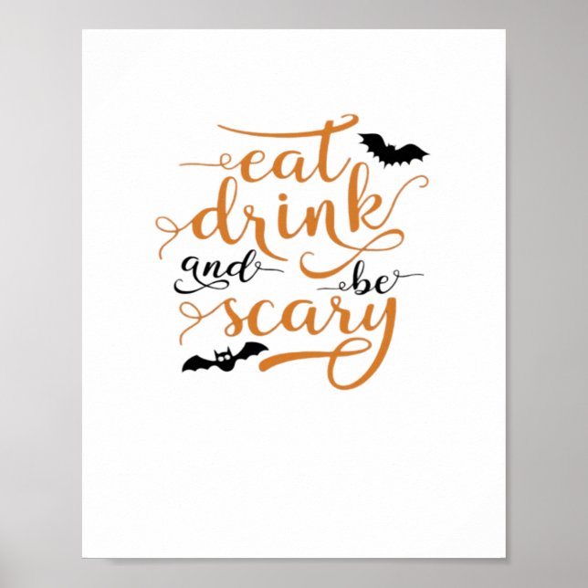 Poster Halloween Eat Drink And Be Scary Creative Casual (Devant)