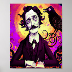 Poster Halloween, Edgar Allen Poe, Raven, Nevermore