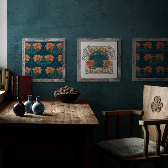 Poster Halloween éffrayant style Vintage Whimsical (Bring a Dark Whimsy Style to Your Home Decor When You Mix and Match with Art from this Collection.)