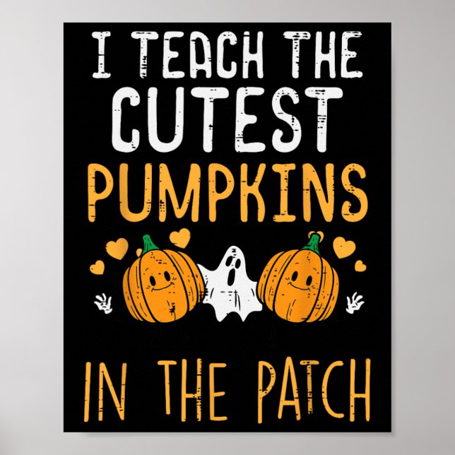 Poster Halloween Enseignant Cutest Citrouille Fall Costu (Devant)