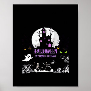 Poster Halloween Épouvantable Manger Boire Et Être Effray