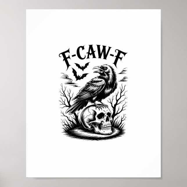 Poster Halloween F-Caw-F Bird Crow Women Men Trendy Casua (Devant)