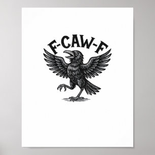 Poster Halloween F-Caw-F Oiseau Corbeau Femmes Hommes Min