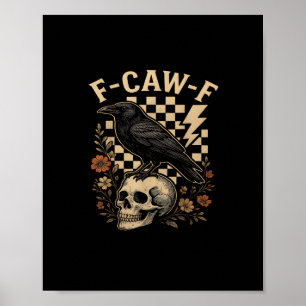 Poster Halloween F Corbeau F Oiseau Corbeau À Carreaux Vi