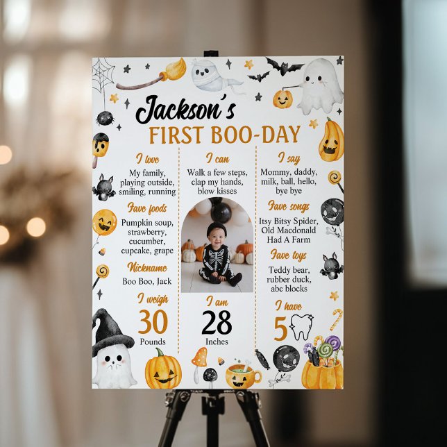 Poster Halloween Fantôme Éffrayant un anniversaire Jalon (Créateur téléchargé)