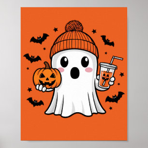 Poster Halloween fantôme mignon