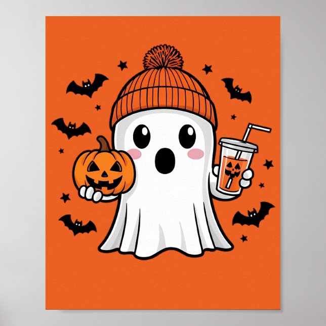 Poster Halloween fantôme mignon (Devant)