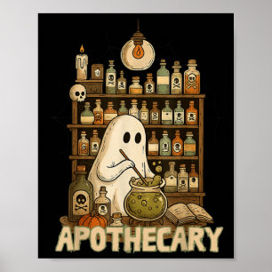 Poster Halloween Fantôme Mignon Technicien en Pharmacie A