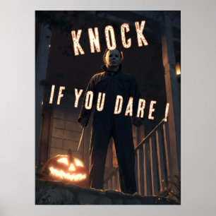 Poster Halloween Farce ou Friandise Frappez si vous osez