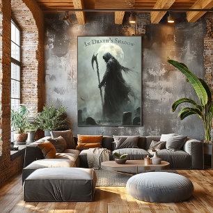 Poster Halloween faucheuse avec conception de Pleine lune