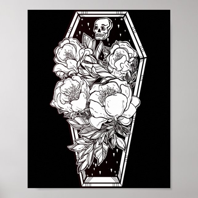 Poster Halloween floral épouvantable (Devant)