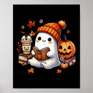 Poster Halloween Ghost Lecture Livre Lote Ghost Cof