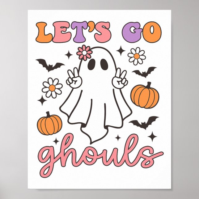 Poster Halloween Go Ghouls Ghost Retro Costume femme (Devant)