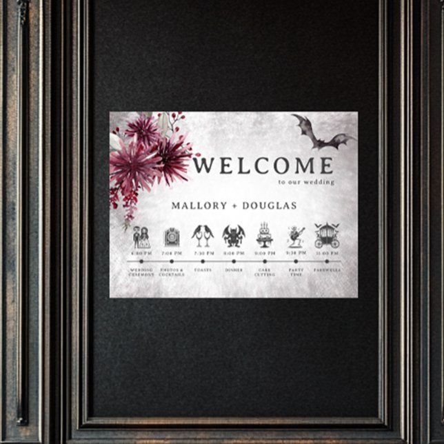 Poster Halloween gothique noir et bordeaux Ordre des évén (Créateur téléchargé)