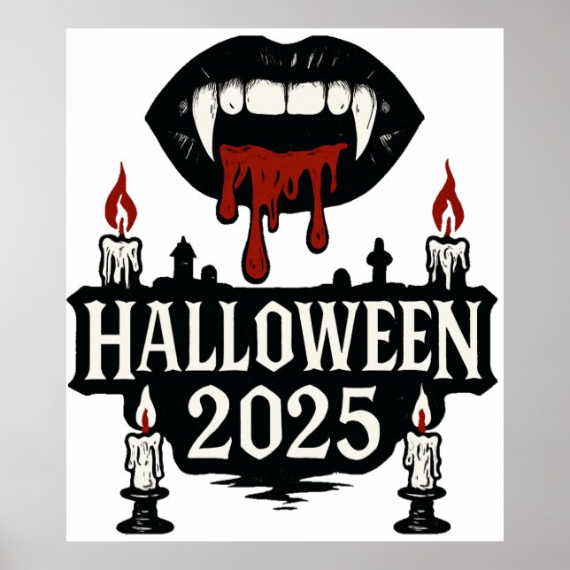 Poster Halloween gothique Vampire (Devant)