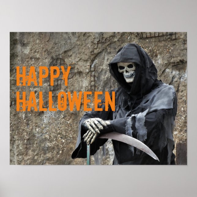 Poster Halloween Grim Reaper personnalisable (Devant)