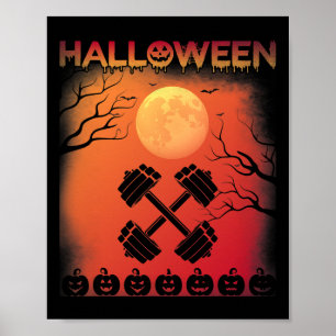Poster Halloween Gymnase à thème de style Vintage Hallowe