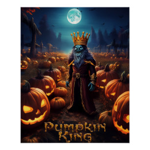 Poster Halloween Haunted Citrouille Patch King