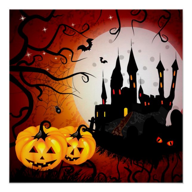 Poster/Halloween Haunted Scene Poster (Front)