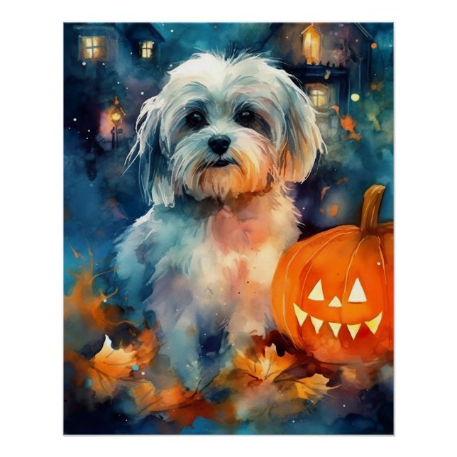 Poster Halloween Havanais avec la peur Citrouille (Devant)