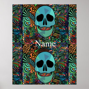Poster Halloween Hippie Skull Thunder_cove