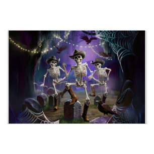 Poster Halloween Hoedown, Skeletons dansants Horiz