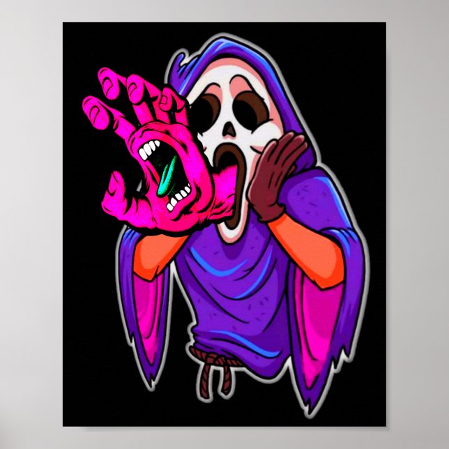Poster Halloween hurler Ghost Halloween monstre d'horreur (Devant)