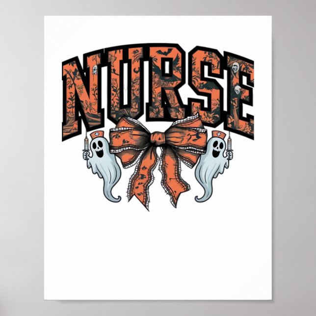 Poster Halloween Infirmière Scary Coquette Bow Classic T- (Devant)