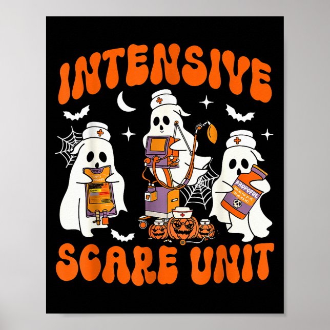Poster Halloween Intensive Care E Unit Ghost Nurse Icu Nu (Devant)
