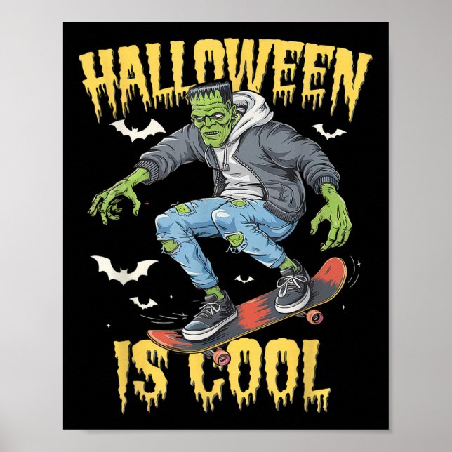 Poster Halloween Is Cool Women Men Frankenstein Monster  (Devant)