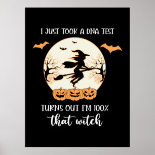 Poster Halloween Je Viens De Faire Un Test D'ADN Annivers