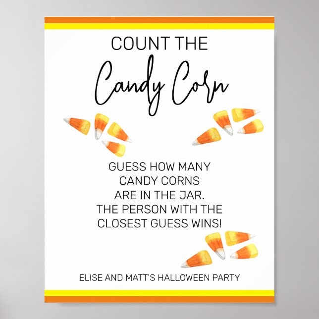 Poster Halloween Jeu Compter la fête de Corn Candy (Devant)