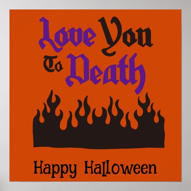 Poster Halloween jolie Flamme noire Whimsical Whimsical (Devant)