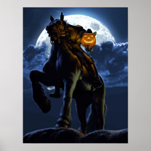 Poster Halloween - l'affiche de cavalier sans tête