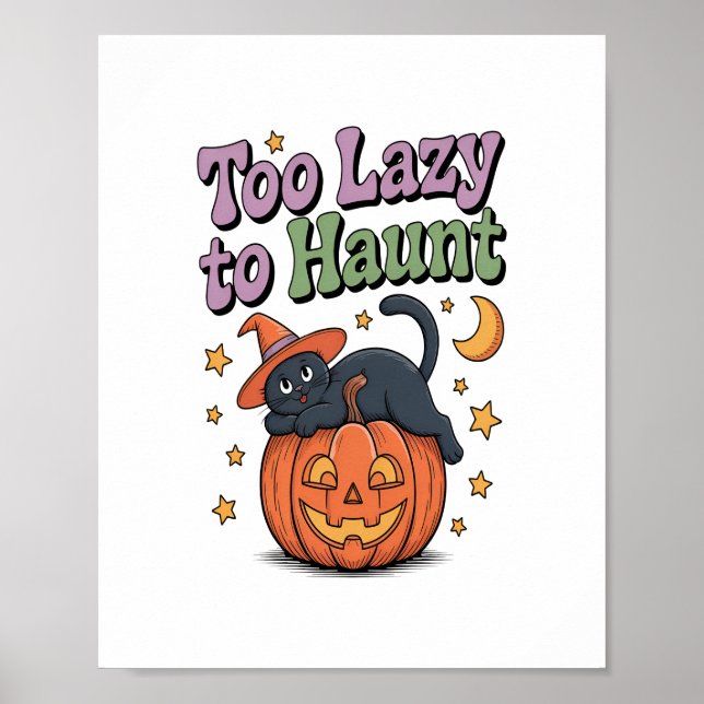 Poster Halloween Lazy Ghost (Devant)
