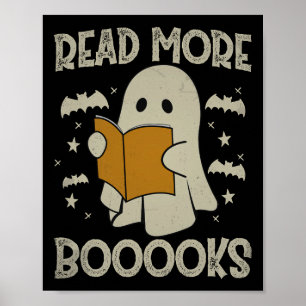 Poster Halloween Lire plus Livres Drôle Ghost Livre de le