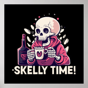 Poster halloween mais c'est l'heure de skelly