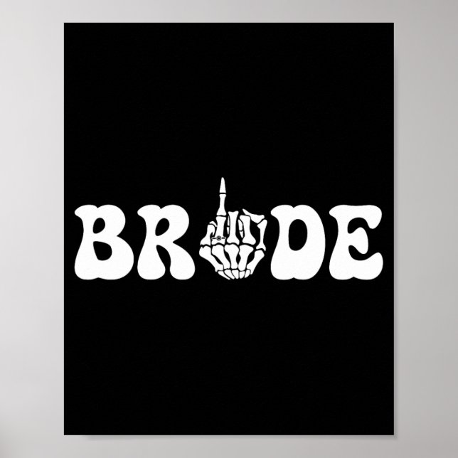 Poster Halloween mariée Mariage Groom Skeleton Couple Mat (Devant)