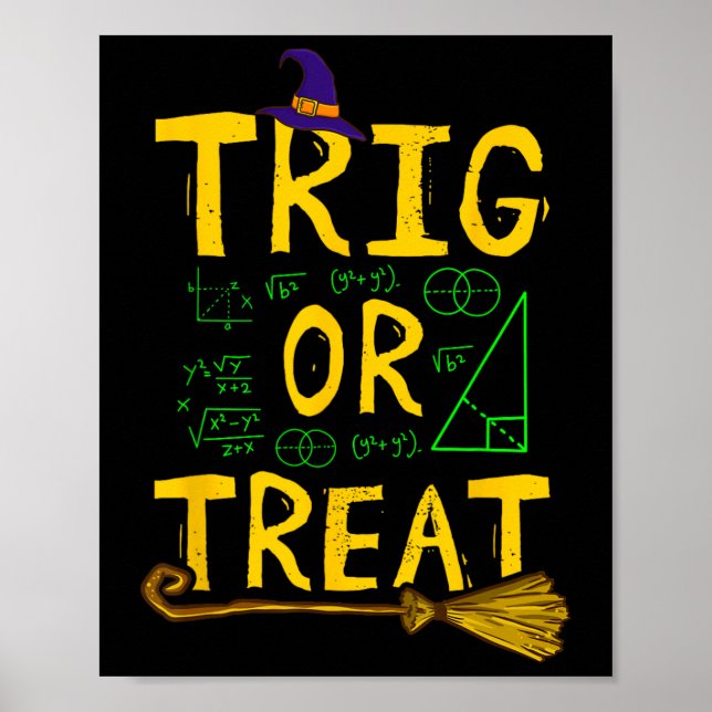 Poster Halloween Math Enseignant Trier Ou Traiter Ecole É (Devant)