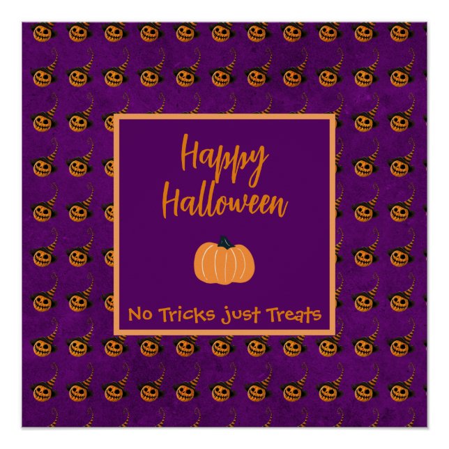 Poster Halloween minuscules citrouilles orange tour ou tr (Devant)