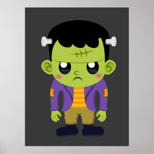 Poster Halloween monstre Frankenstein Green