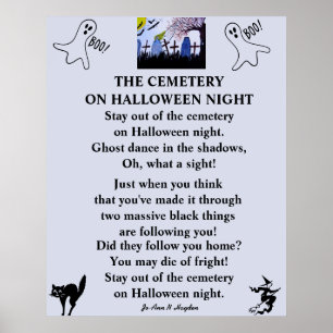 POSTER HALLOWEEN NUIT AU CIMETIÈRE