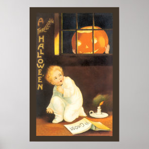 Poster Halloween palpitant vintage par Ellen Clapsaddle