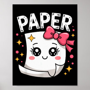 Poster Halloween Papier Ciseaux Rock Matching Mignon Papi