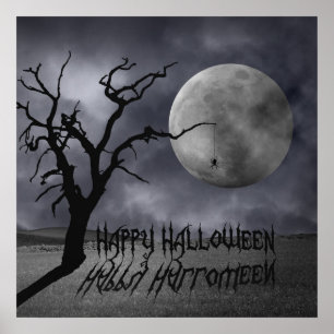 Poster Halloween paysager éffrayant